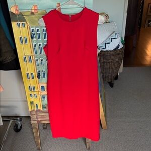 SPANX Sleek Red Sleeveless Midi Sheath Dress